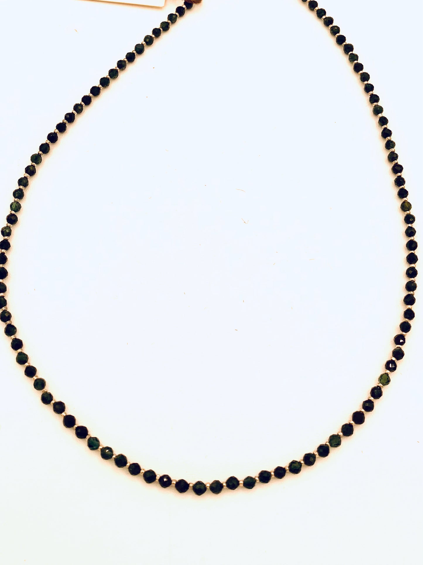 Green Tourmaline Hill Tribe and Sterling Silver Necklace