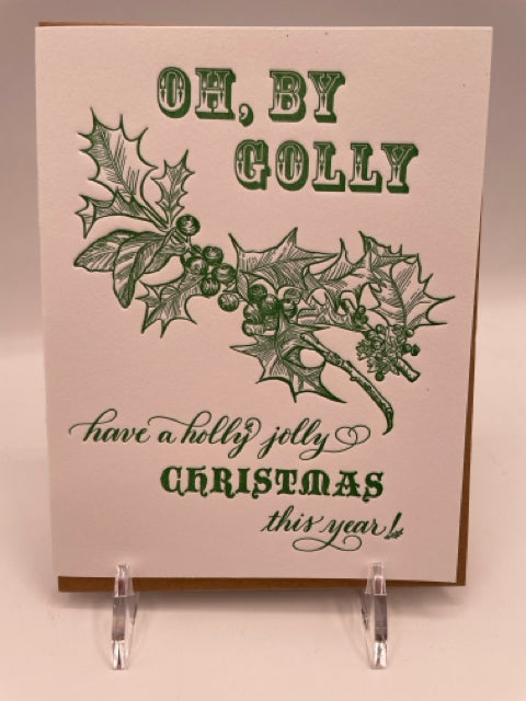 Oh By Golly Holly Christmas Card