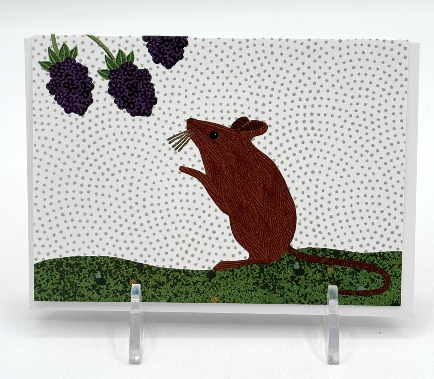 Mouse with Blackberries Card
