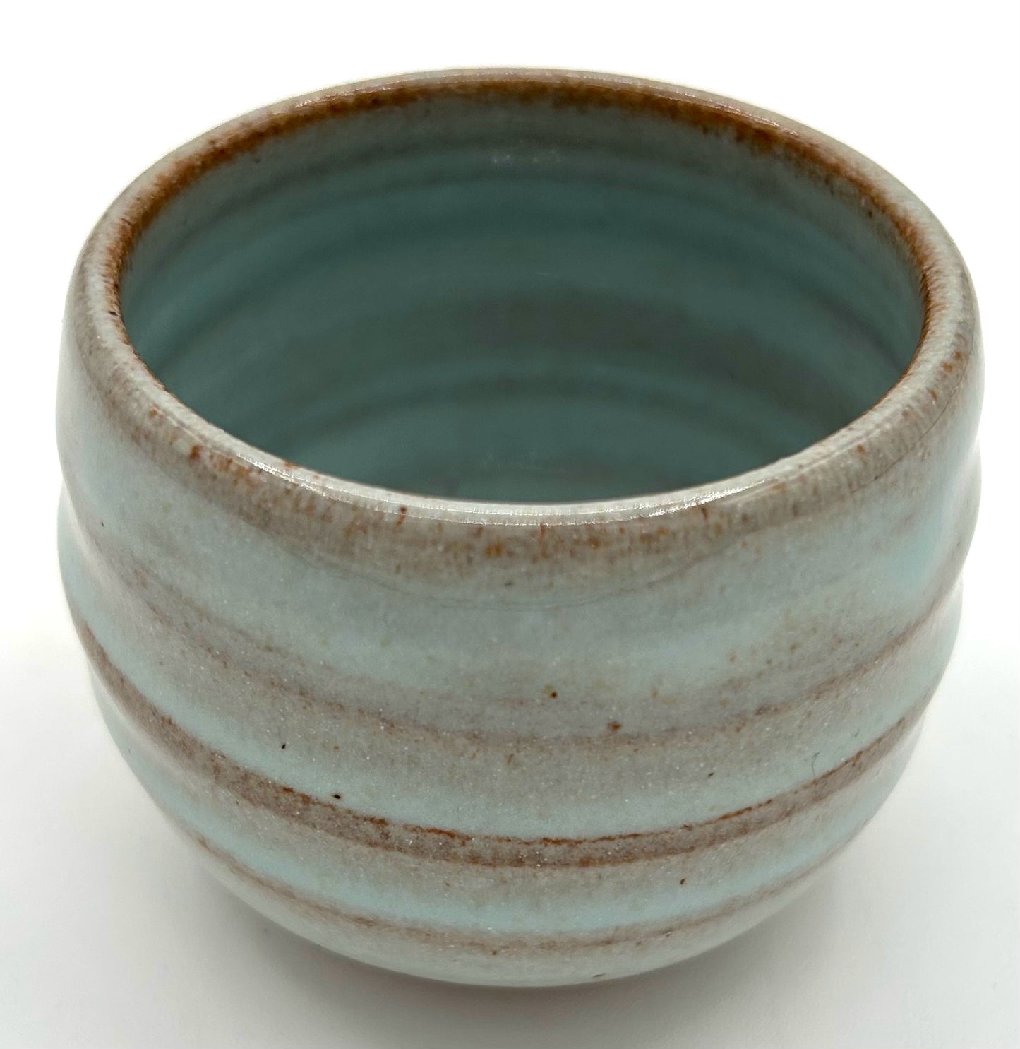 Pale Gray-Blue Sipper with Ridges