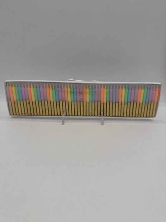 Boxed Set of 50 Pastel Mini Candles