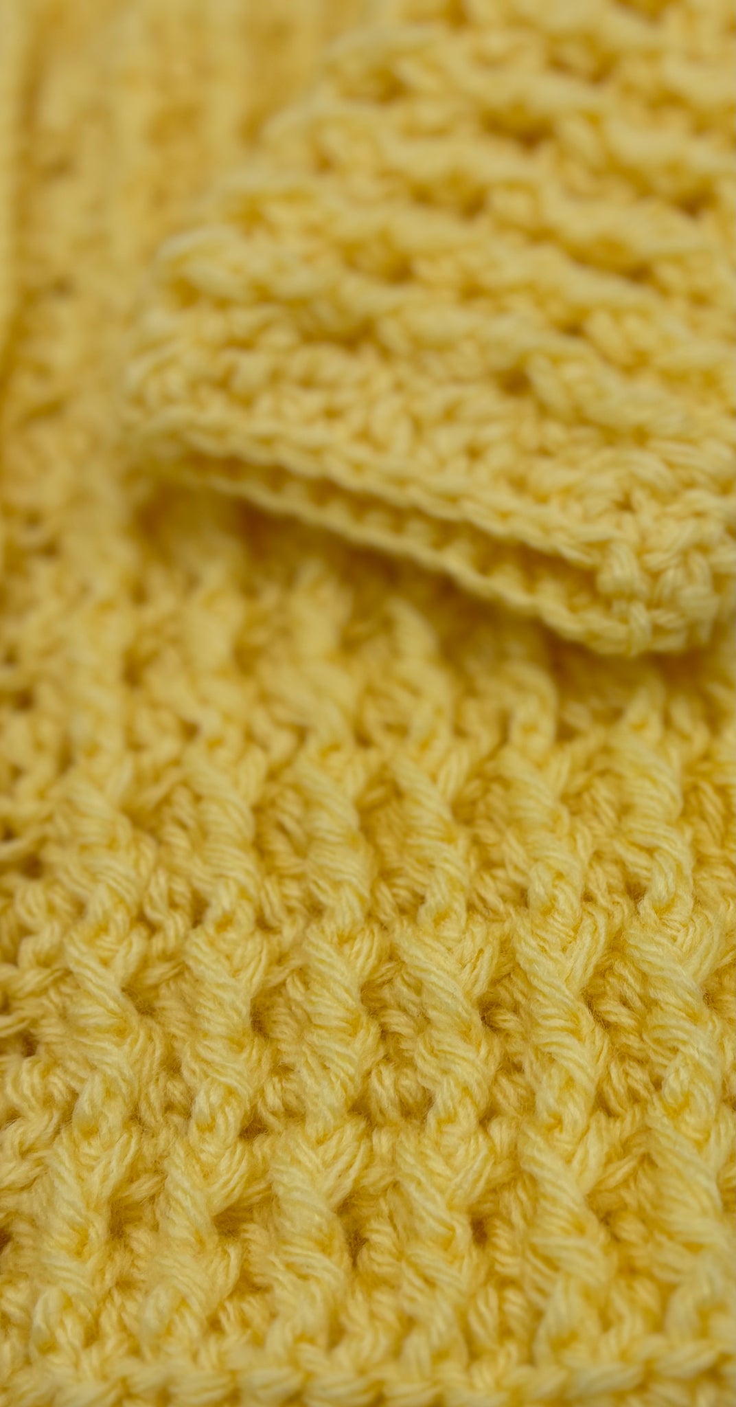 12 M Yellow Acrylic Rib Crochet Cardigan