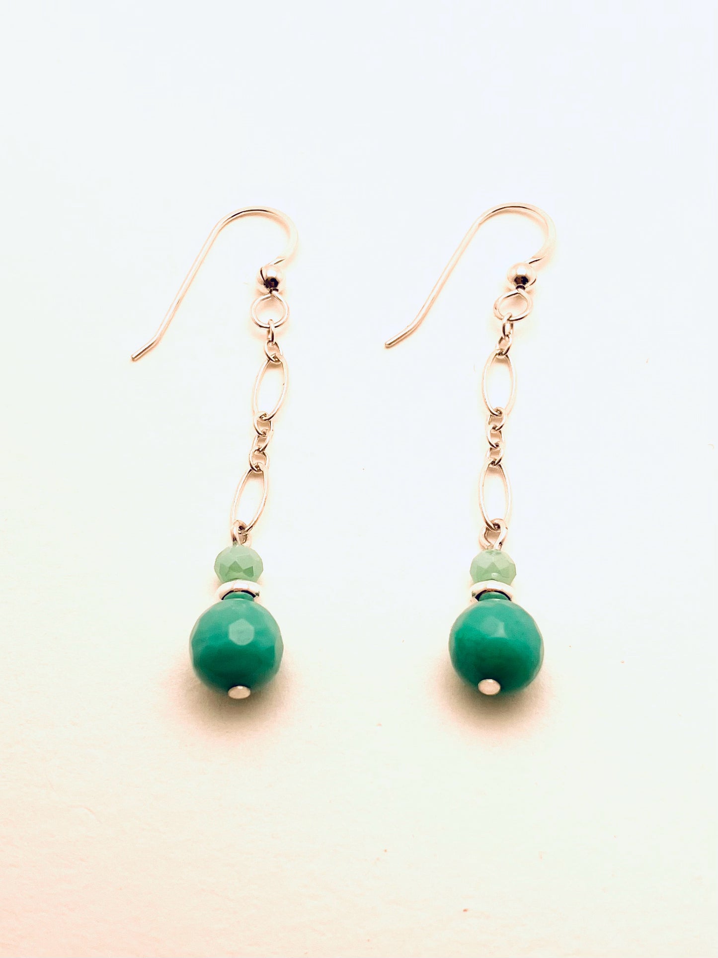 Peacock Jasper Sterlings Silver Earrings