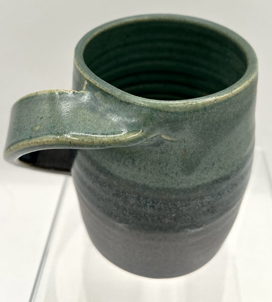Stoneware Mug in Green and Grey Glaze