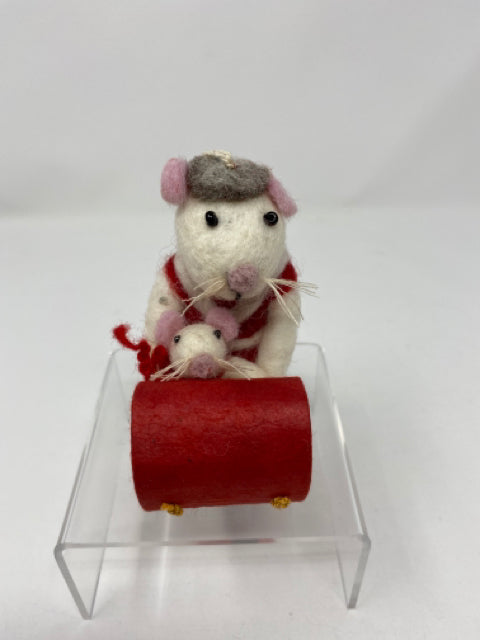 Toboggan Mice Ornament