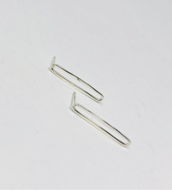 Sterling Silver Oval Stud Earrings