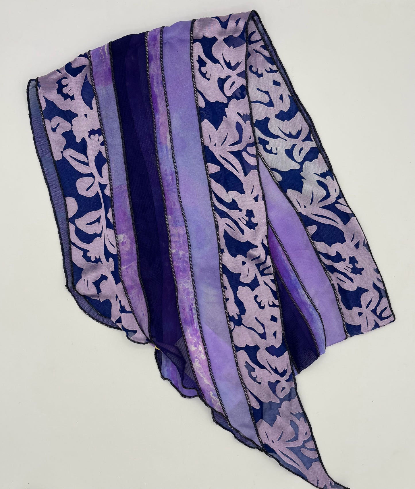 Purple & Periwinkle Silk Collage Scarf