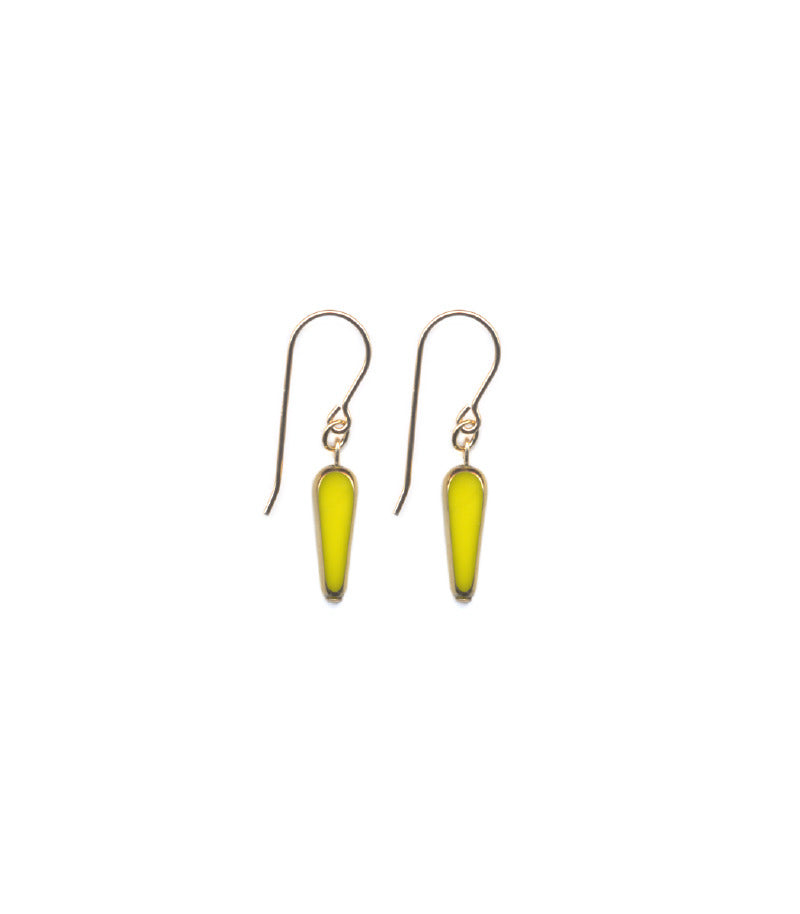 Yellow Dagger Drop Earrings