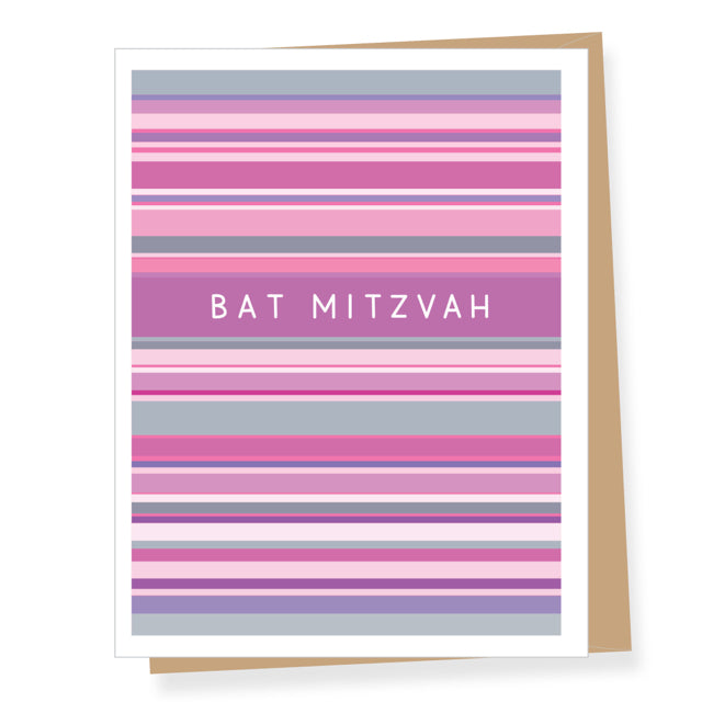 Bat Mitzvah Stripes Card