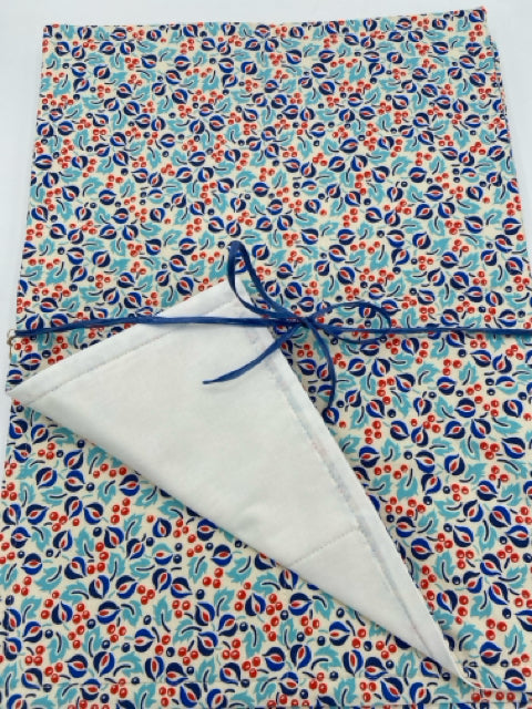 Blue Leaves and Red Berries Placemats, Set of 6