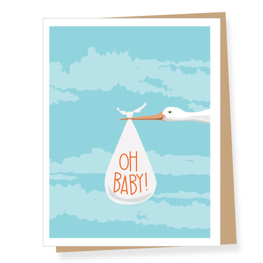 Baby Stork New Baby Card