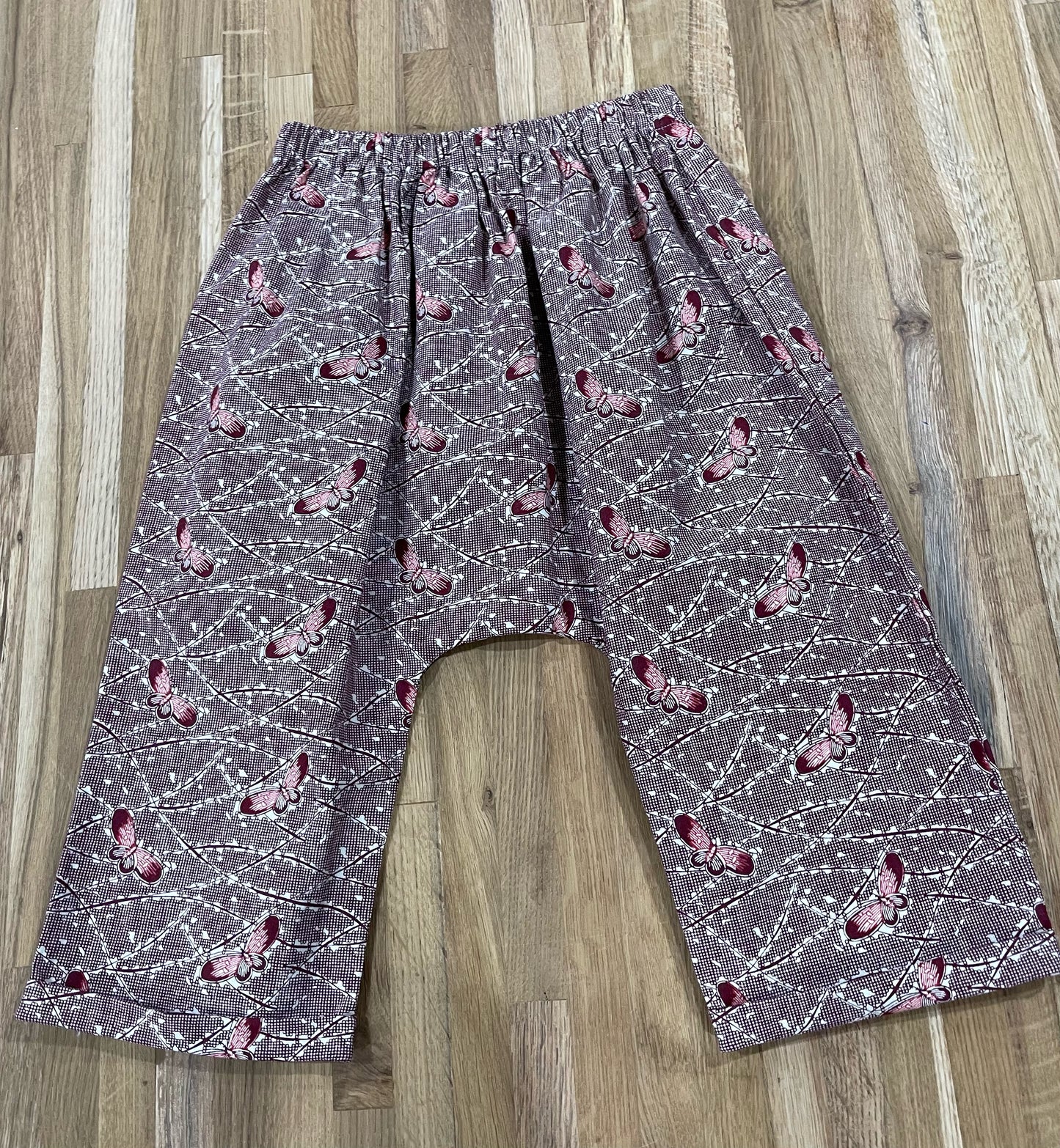 2-3 Y Pants Maroon w/Butterfly Motif