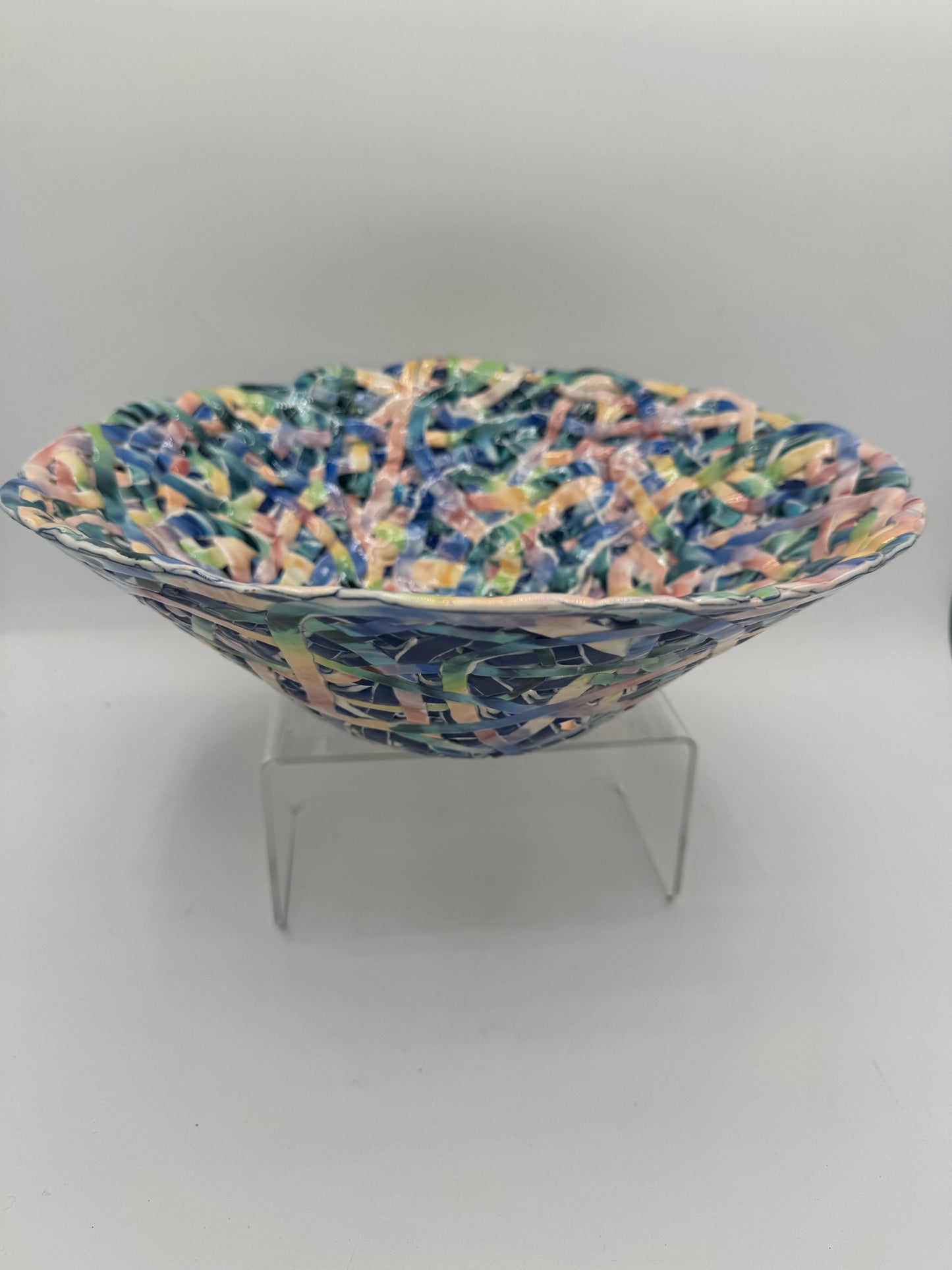 Large Rainbow Colored Tangle Bowl