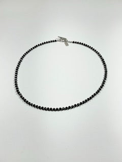 Black Opal, Hill Tribe Silver Necklace