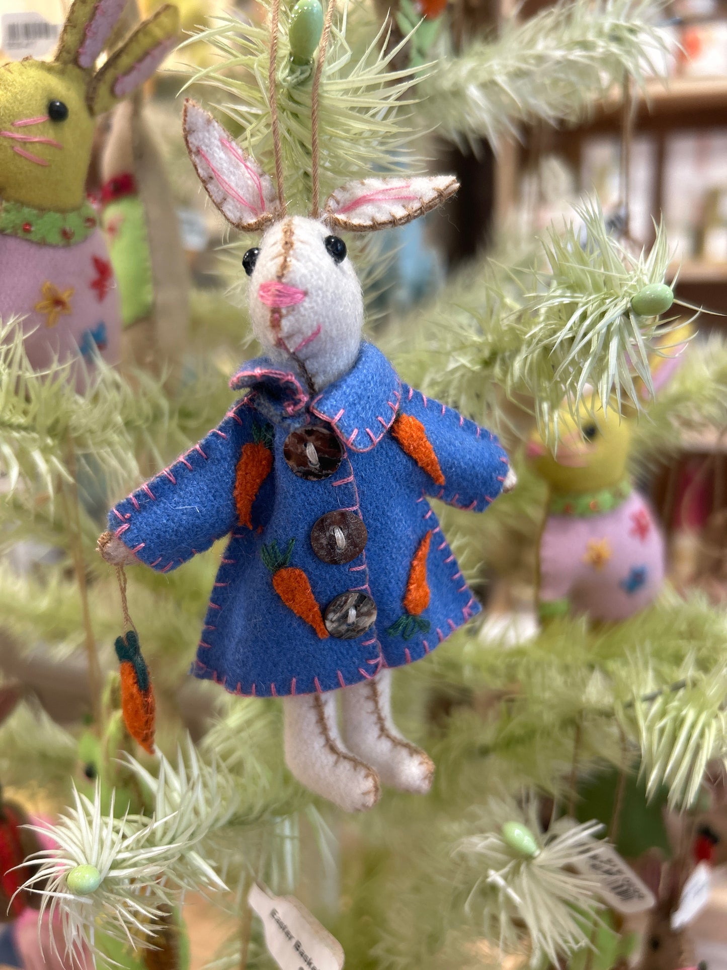 White Rabbit with Blue Dress