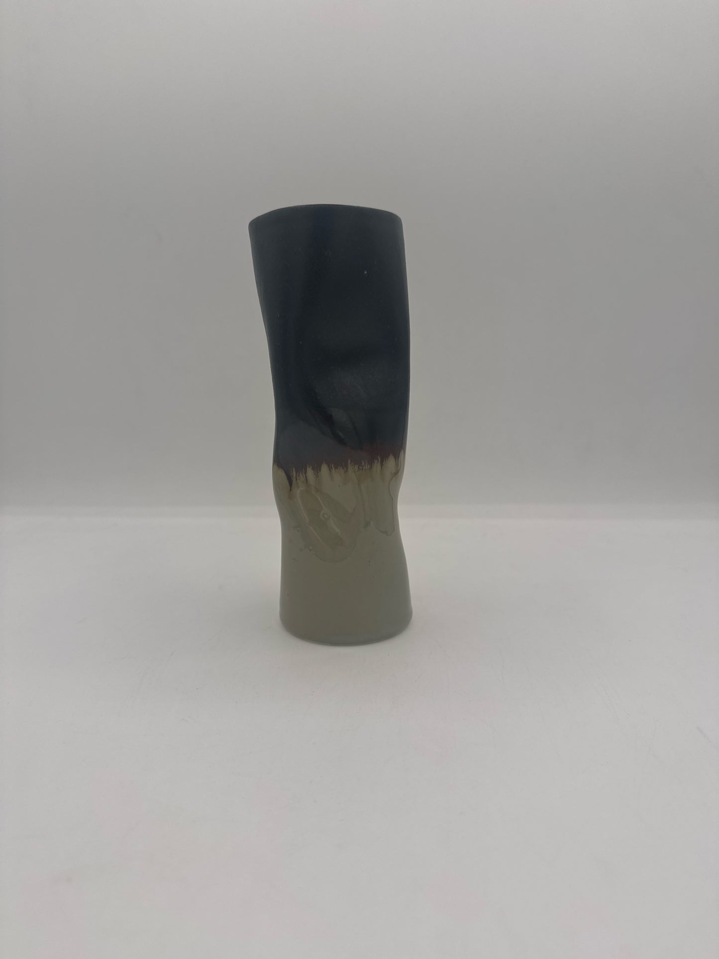 Taupe & Black Distortion Porcelain Vase