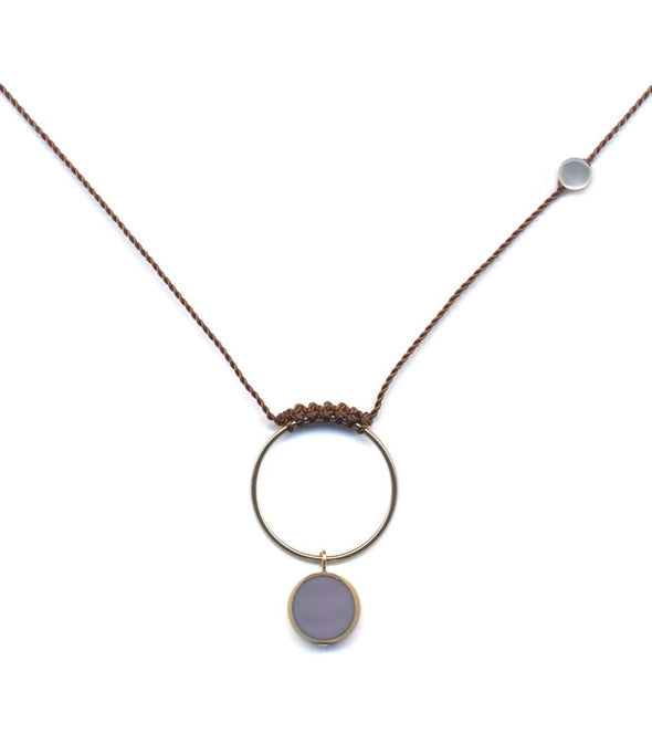 Intention- Roped Lavender Hoop Necklace