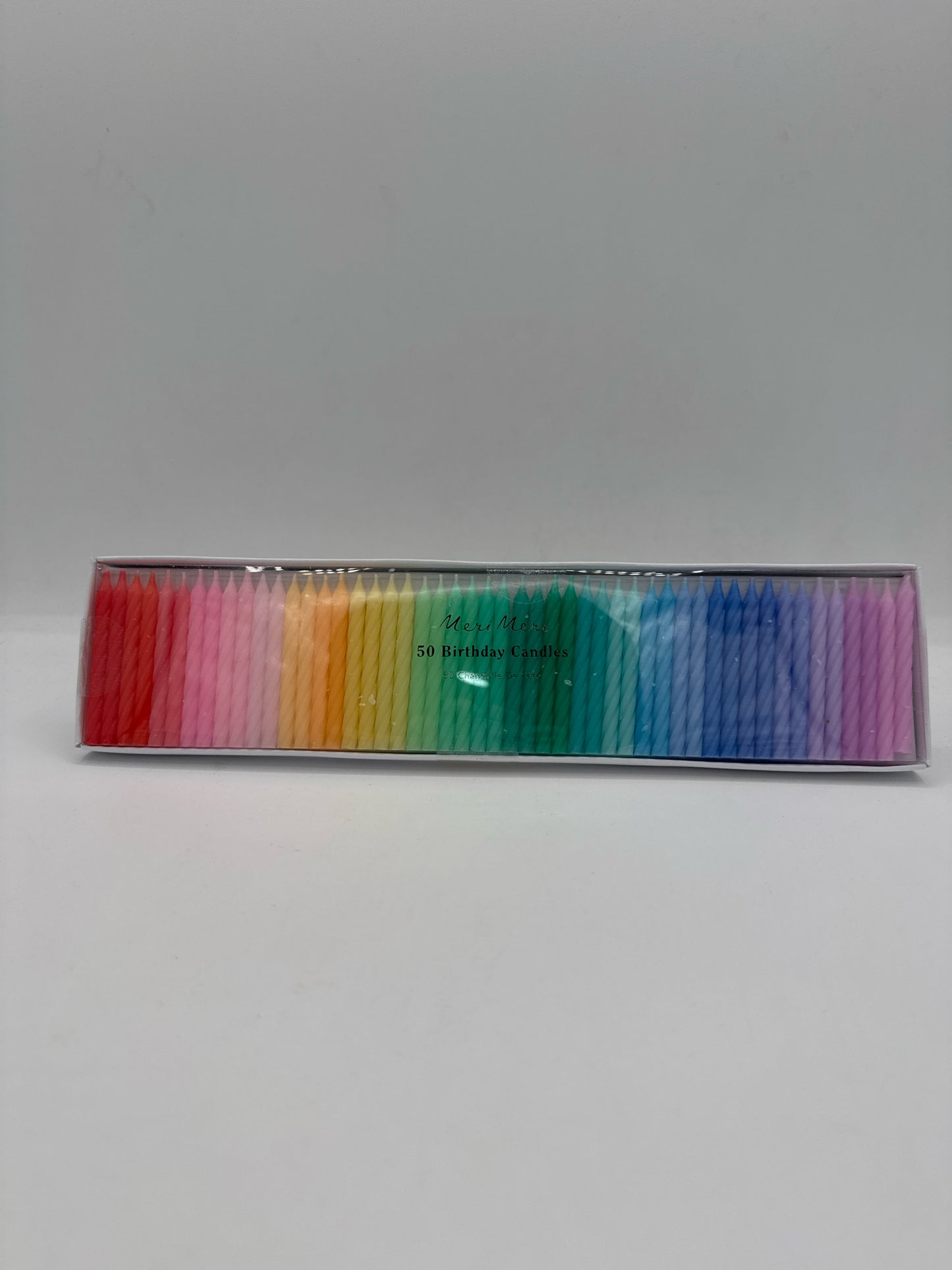 Boxed Set of 50 Rainbow Twisted Mini Candles