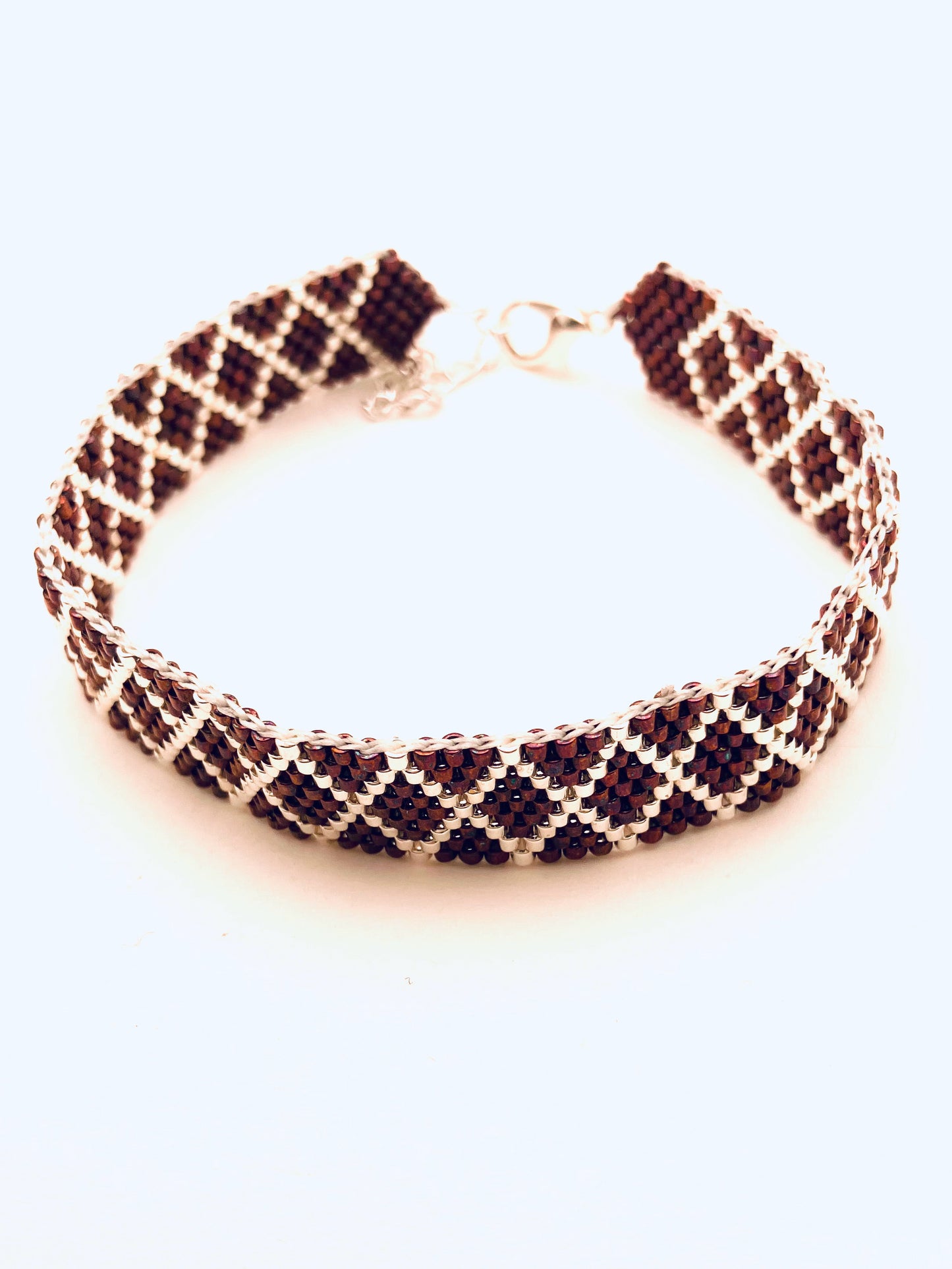 Beaded Diamond Bracelet, Bronze and Silver