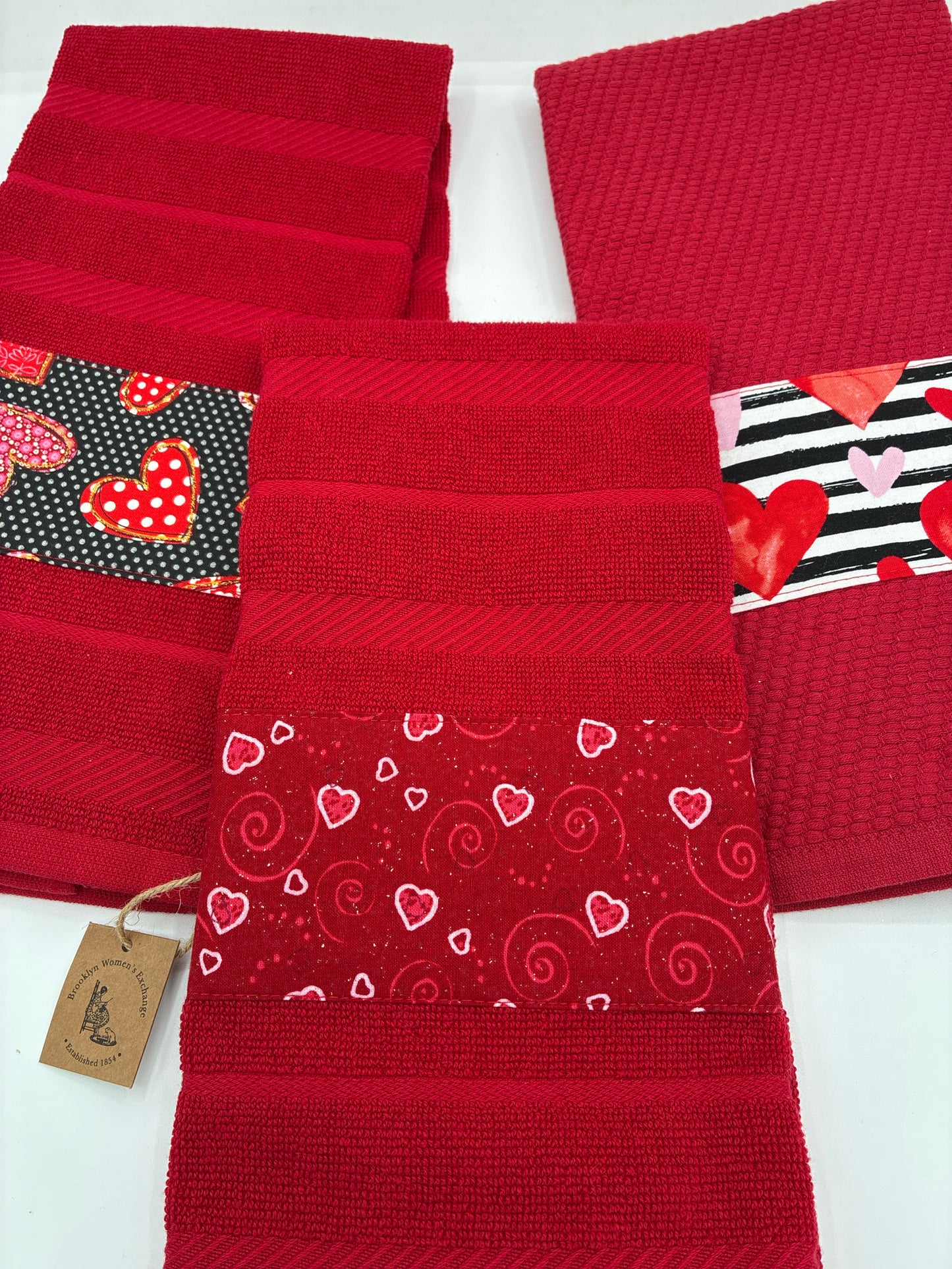 Red Towel with Valentine Trim