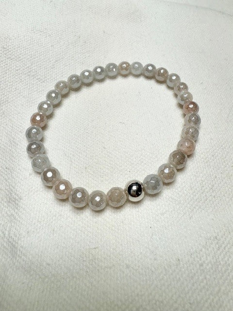 Titanium Peach Aventurine Bracelet