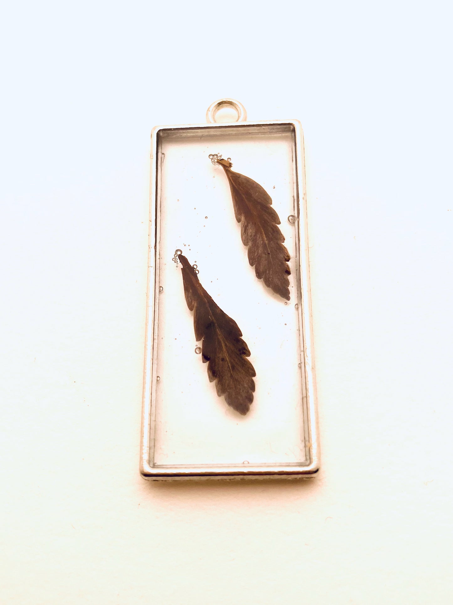 Small Resin Pendant, with Brown Leaves