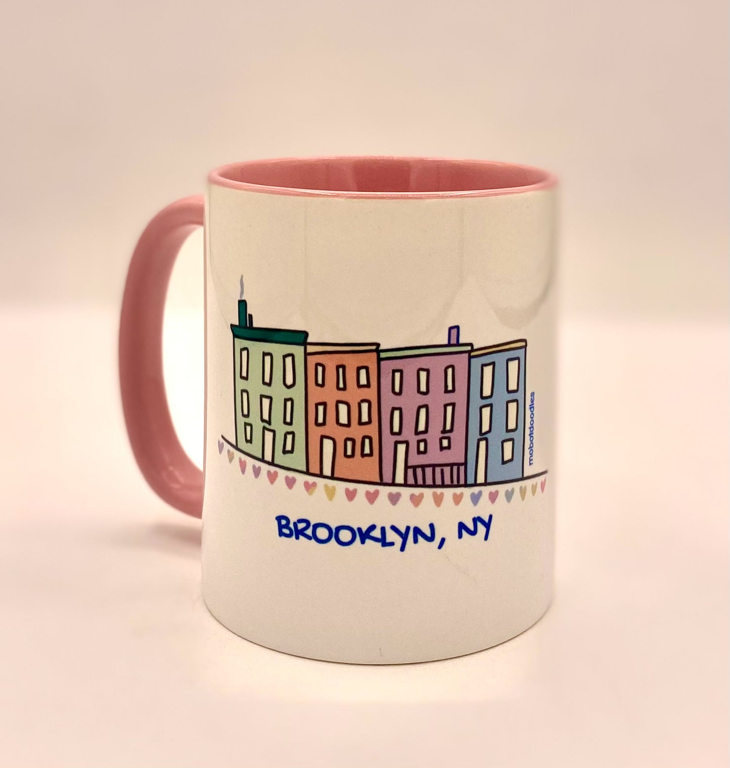 Brooklyn Pink Row Houses Mug