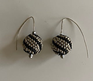 Black/Silver Swirl Earrings