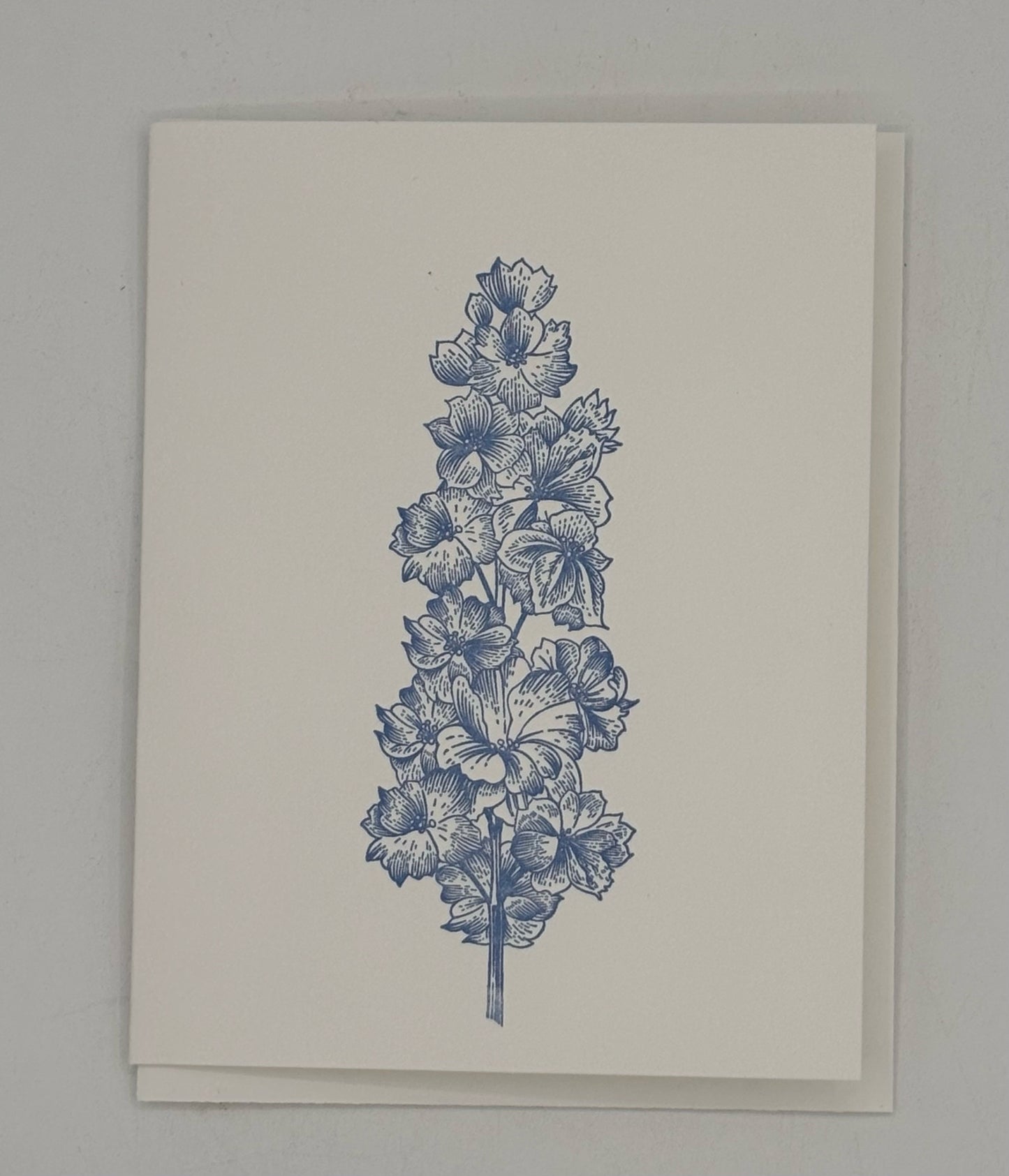 Single Blue Delphinium Card