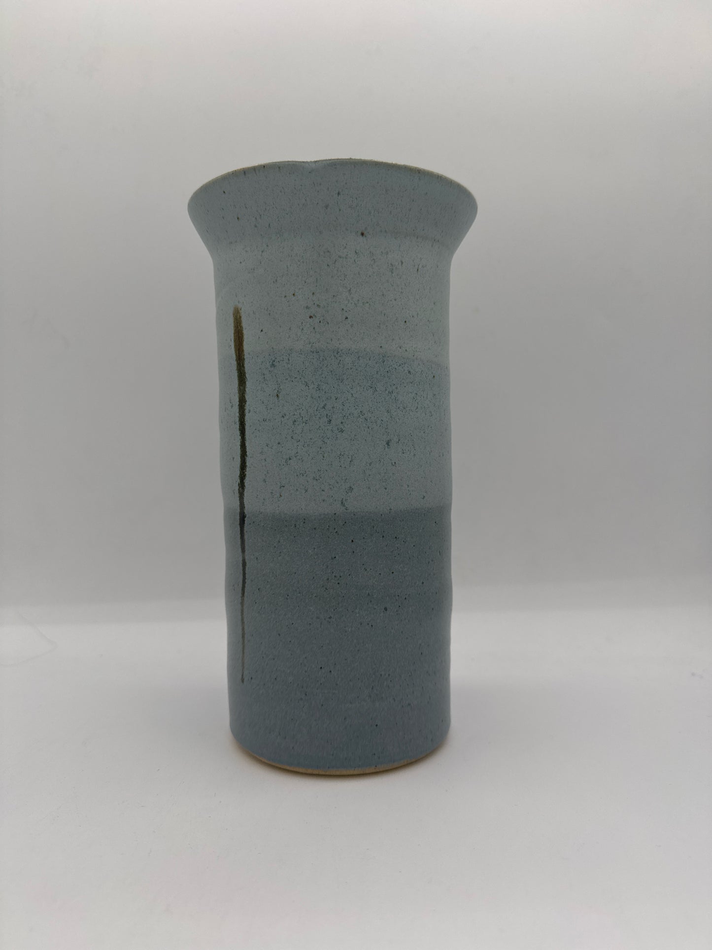 Tall Stoneware Vase in Shades of Light Blue