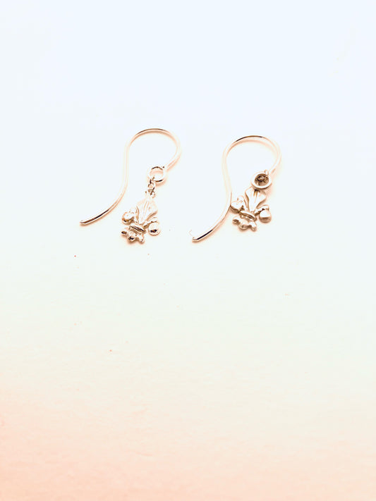 Sterling Silver Fleur Dangles Earrings