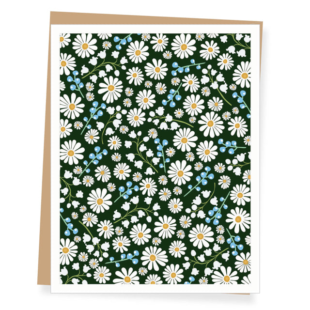White Daisies Blank Card