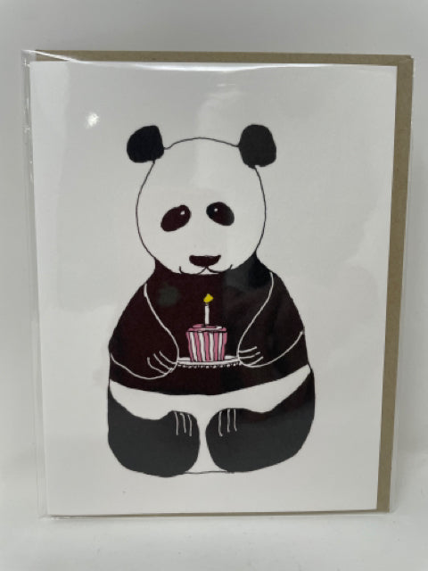 Panda And Cupcake Birthday Card