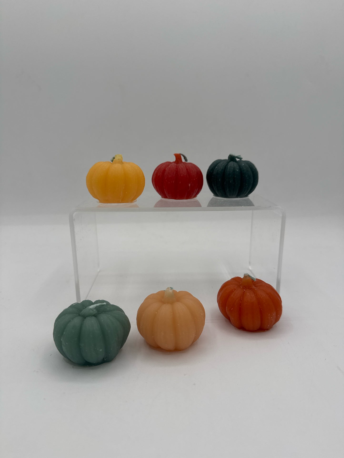 Mini Rainbow Pumpkin Candles