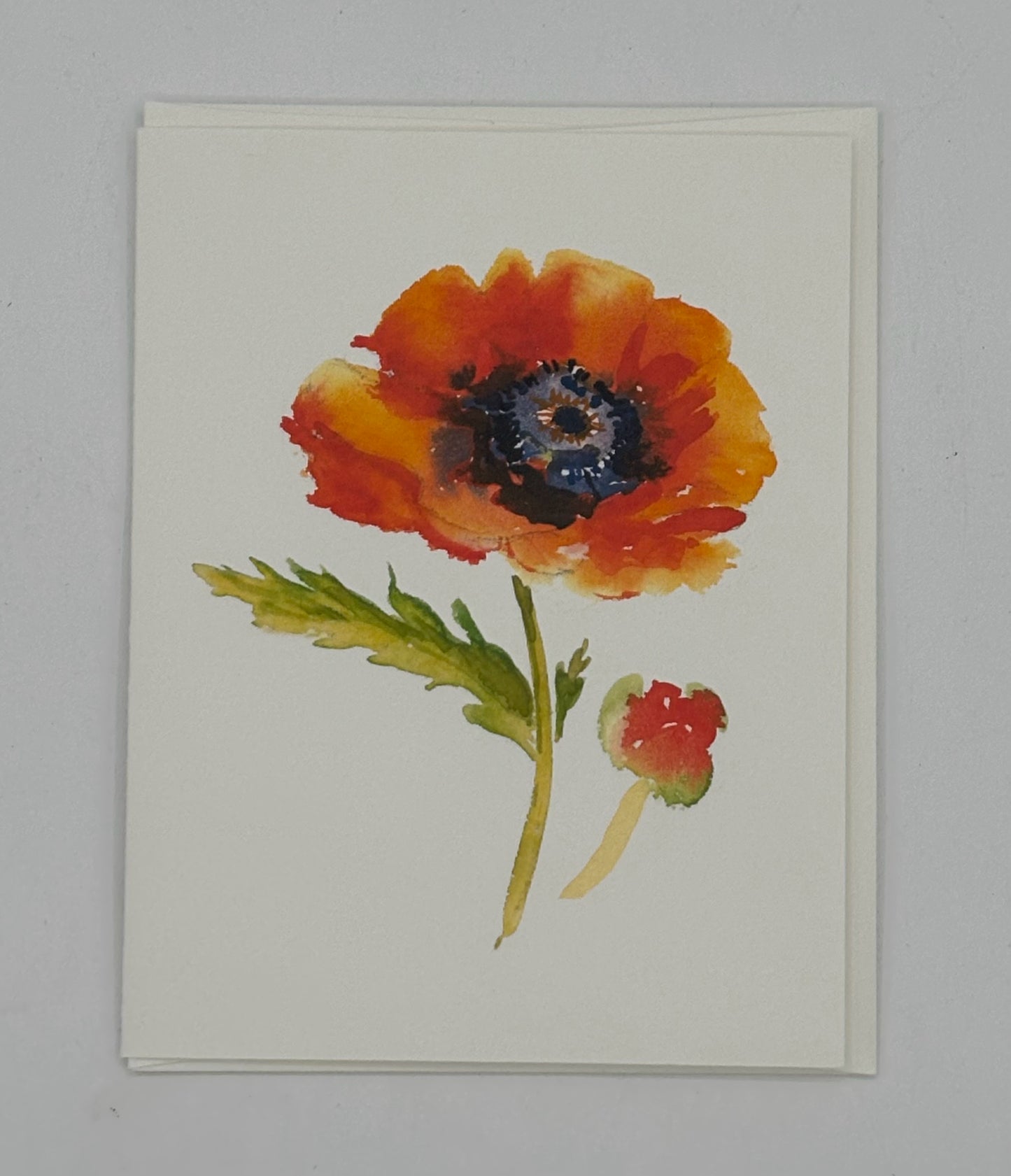 Watercolor Poppy Card