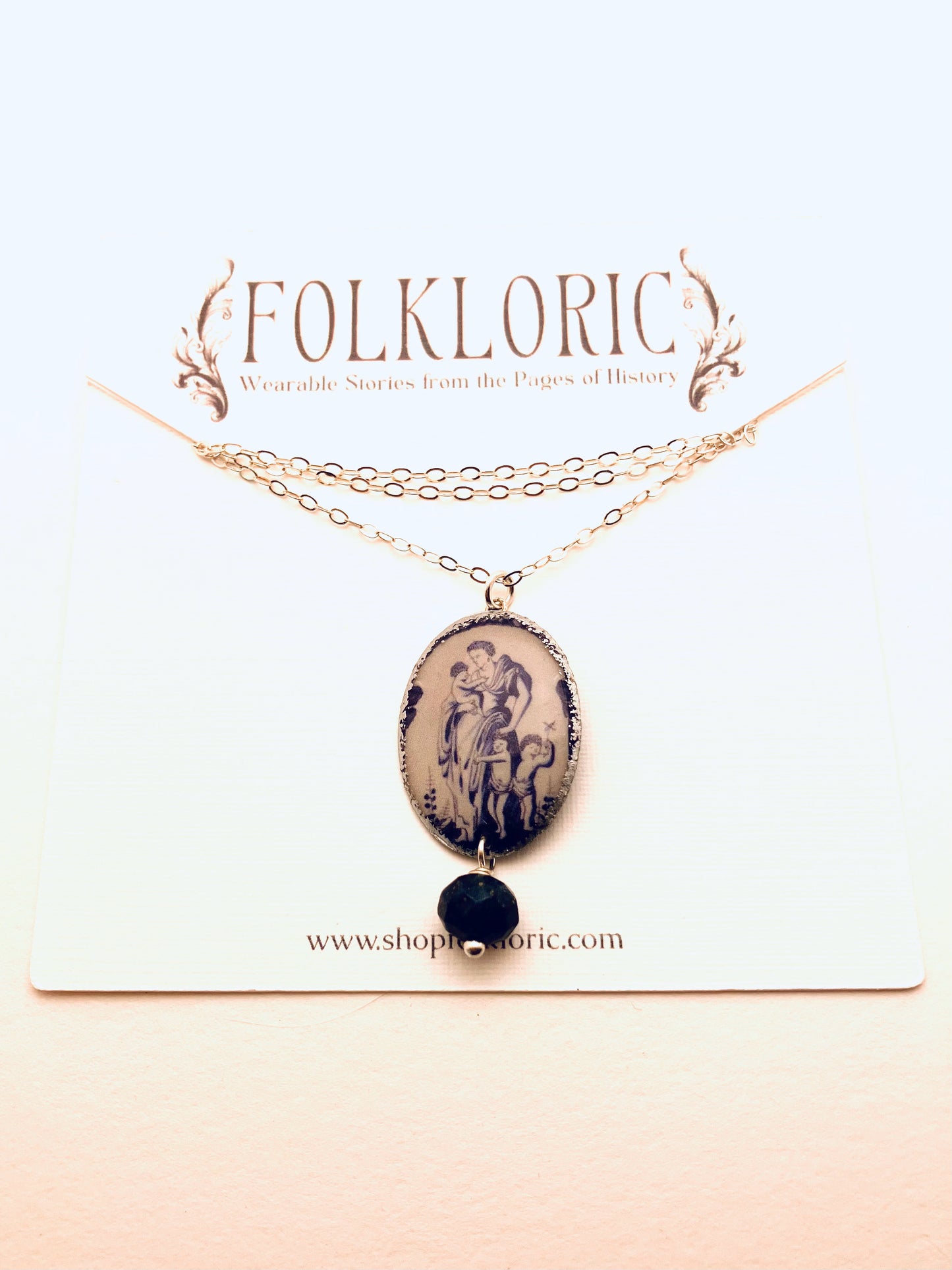 Victoria Necklace with Vintage Gemstone