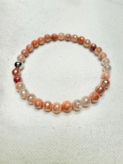 Titanium Peach Aventurine Bracelet