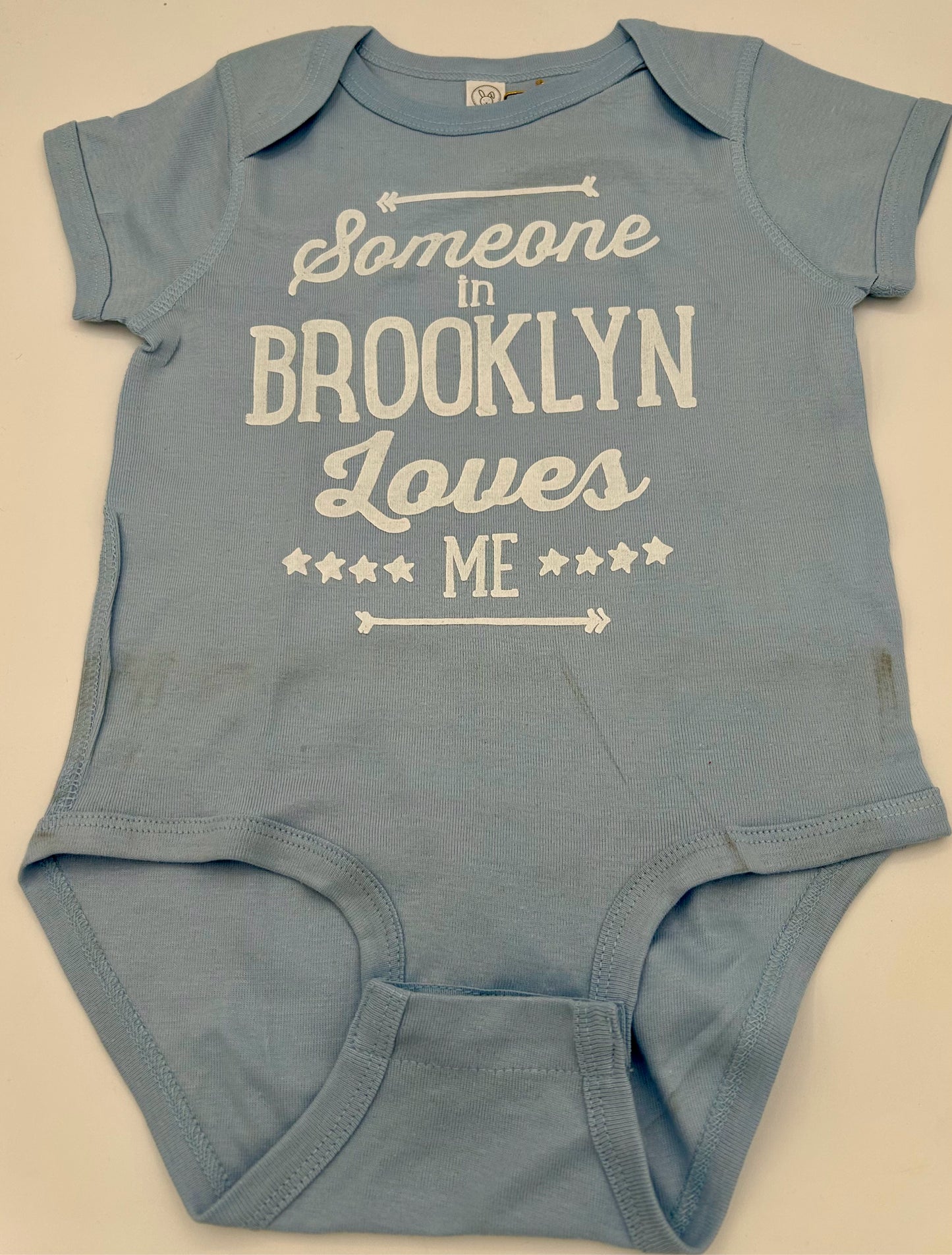 Someone in Brooklyn Loves Me Onesie Light Blue 18 M