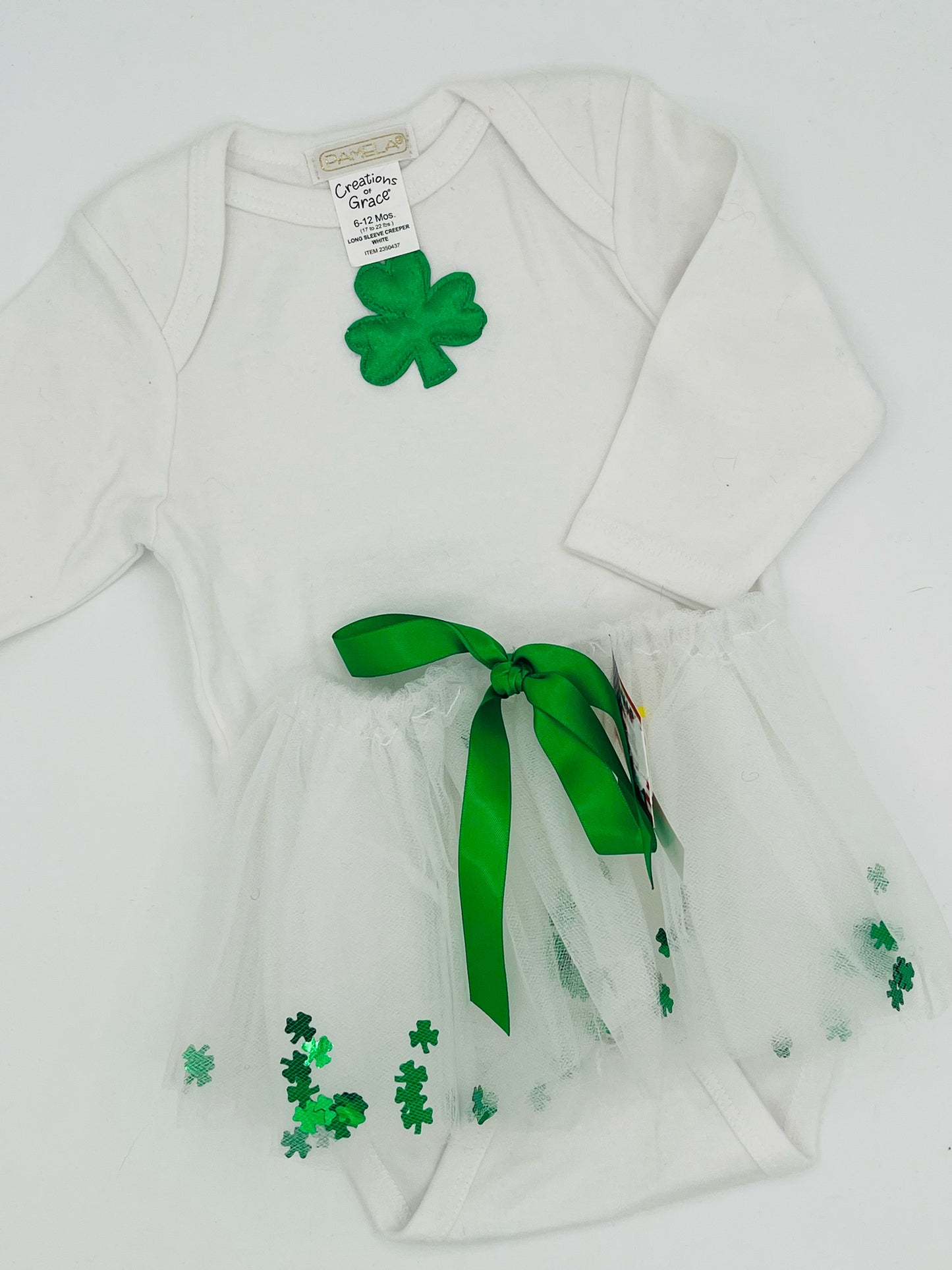 6" Shamrock Jiggles Tutu with onesie