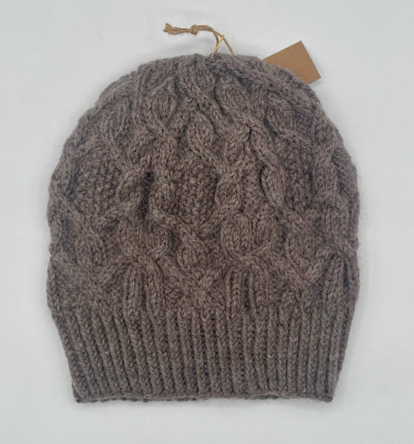Nutmeg Wool Aran Knit Hat
