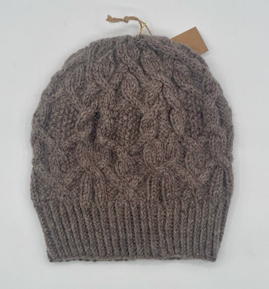 Nutmeg Wool Aran Knit Hat