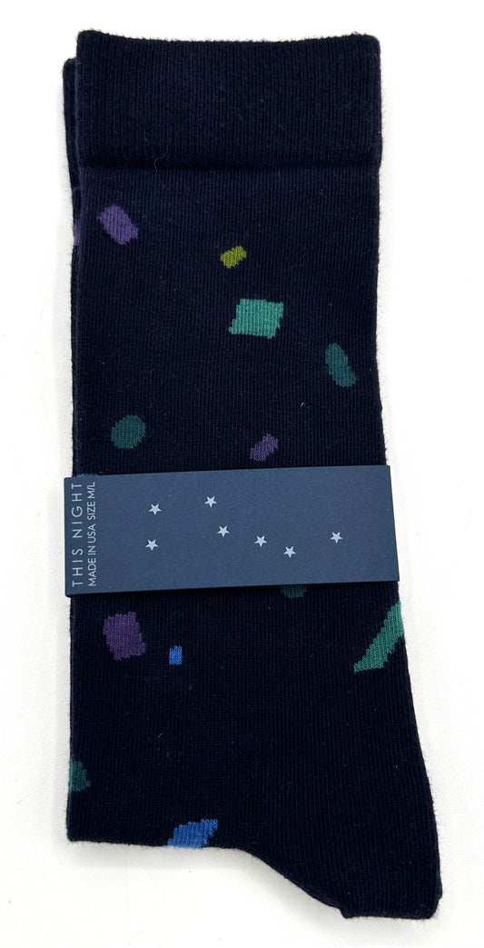 Navy Confetti Socks M/L