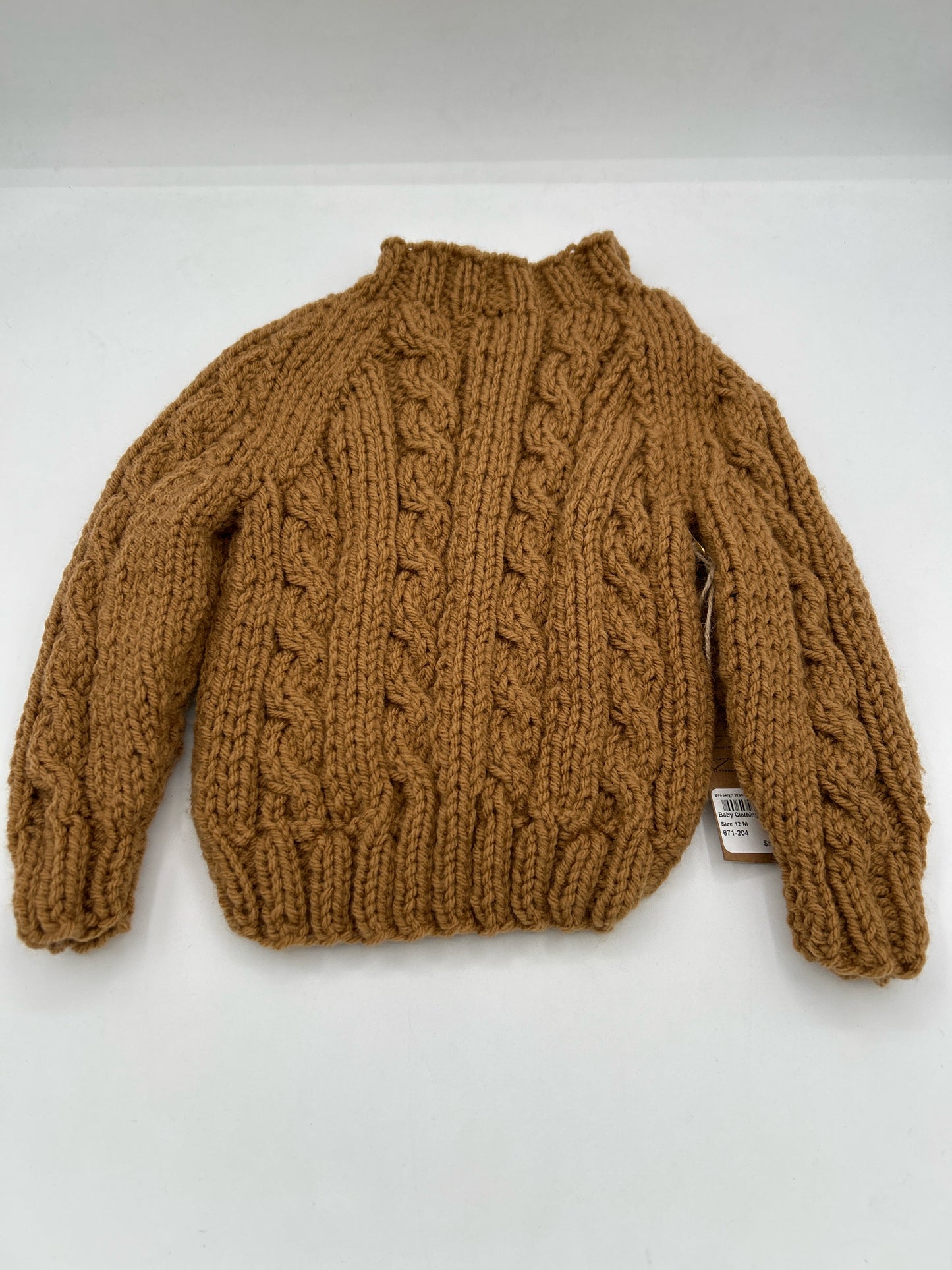 12 M Brown Acrylic Cable Pullover
