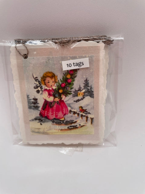 Angel With Tree Christmas Gift Tags