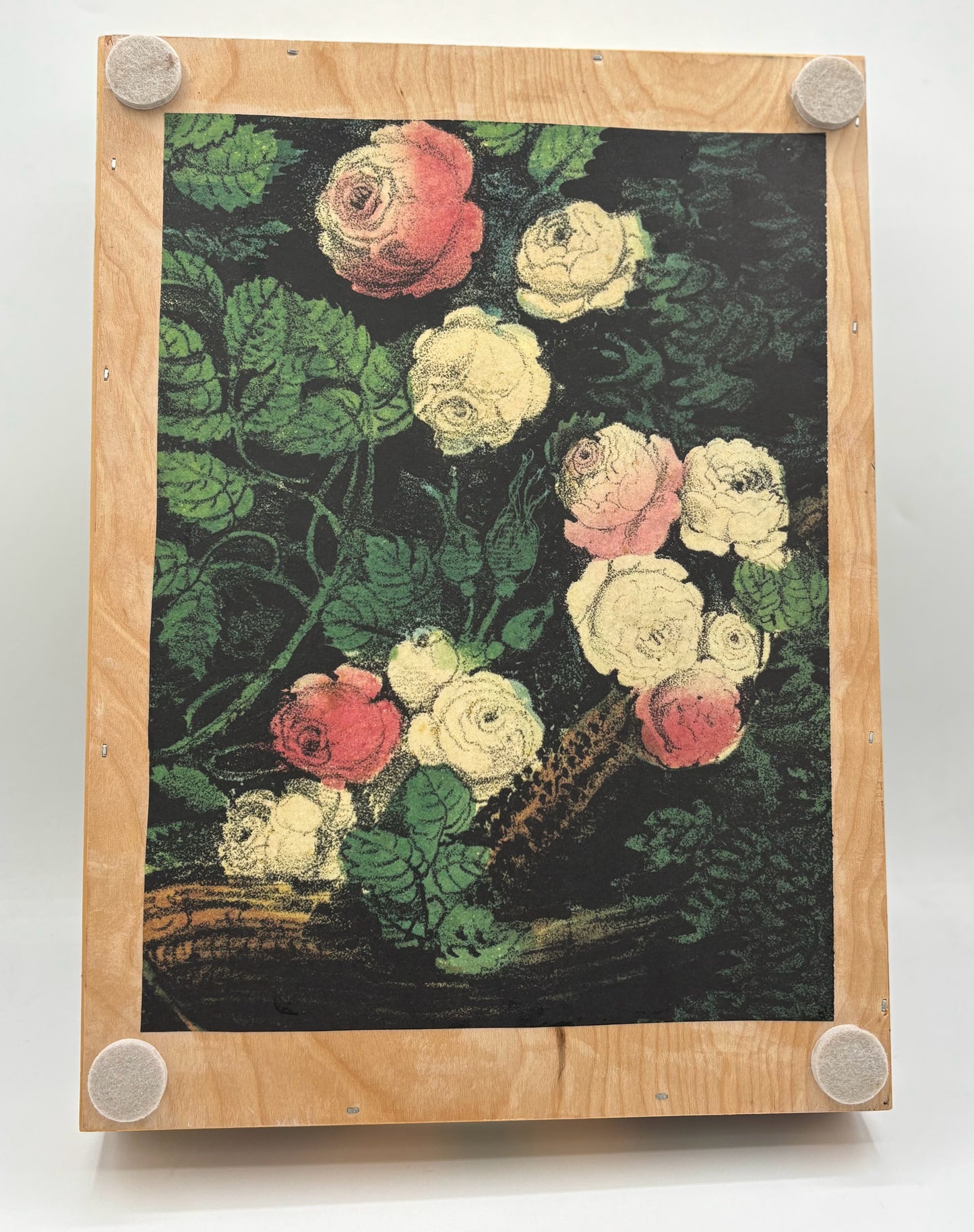 Decoupage Tray with Chrysanthemum and Butterflies Design