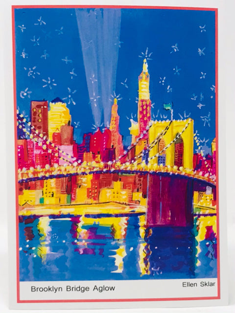 Brooklyn Bridge Aglow Christmas Cards
