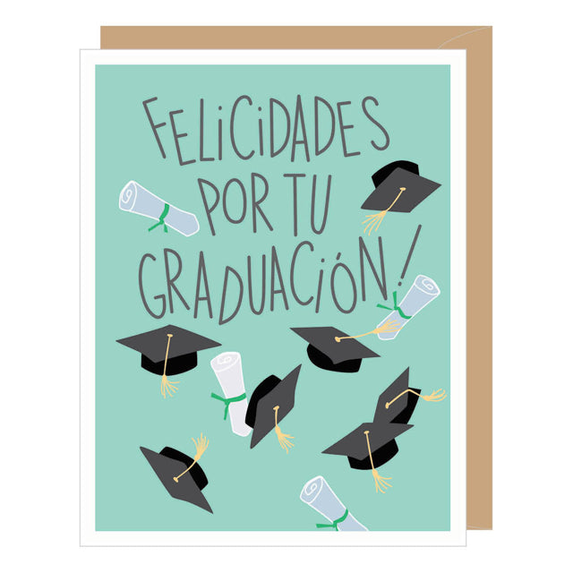 Grad Caps (Spanish) Graduation Card