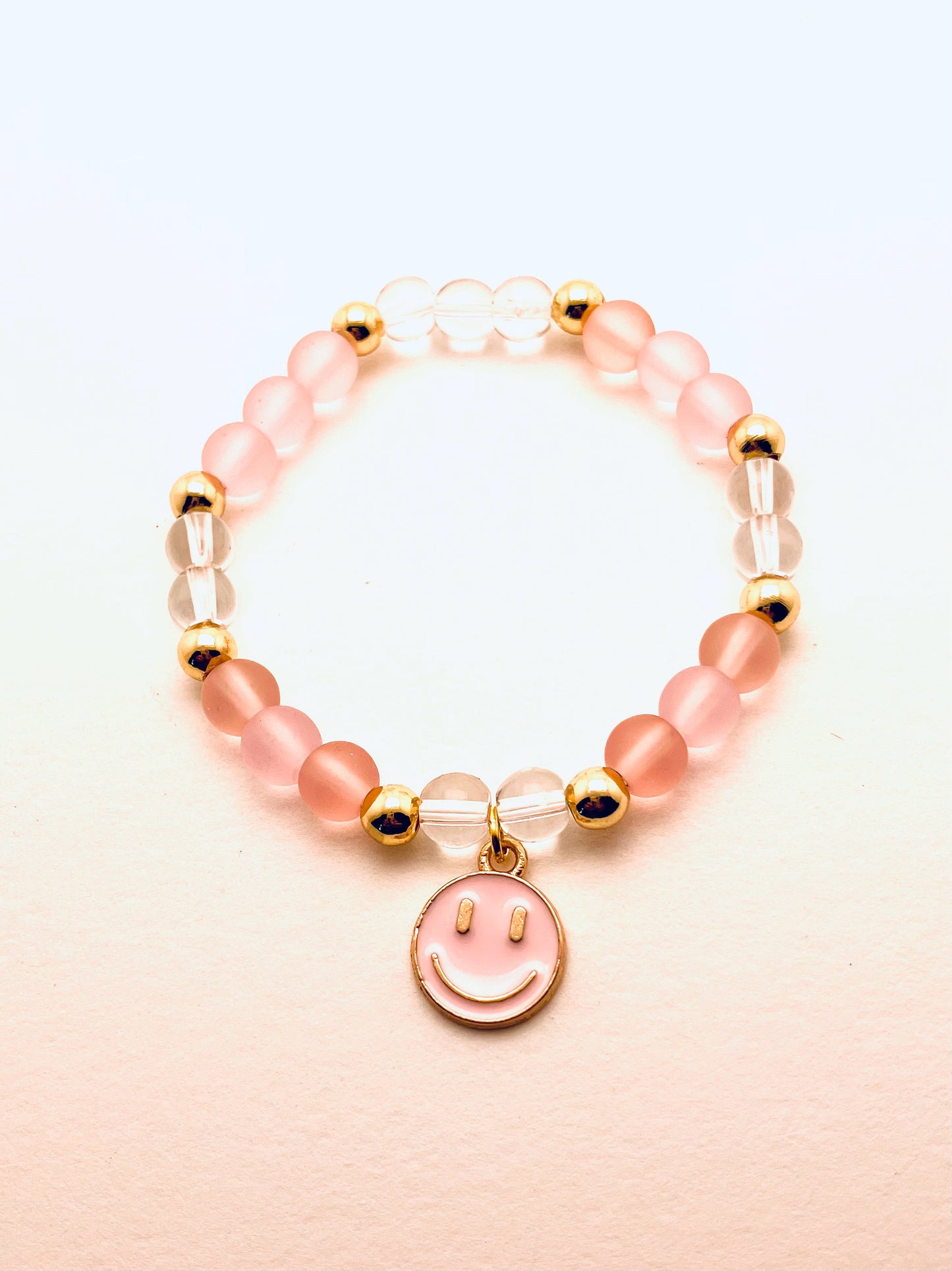Pink Smiley Face Kids Bracelet