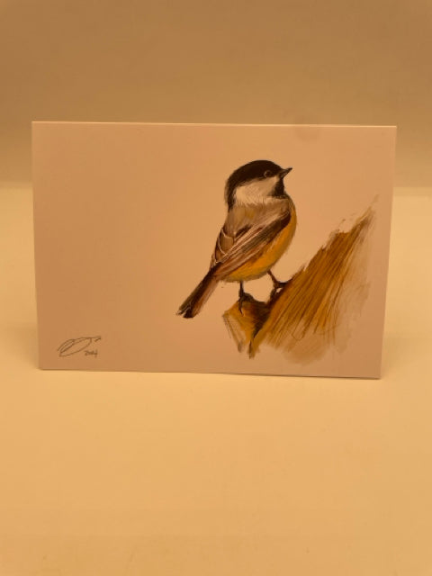 Black Capped Chickadee Card