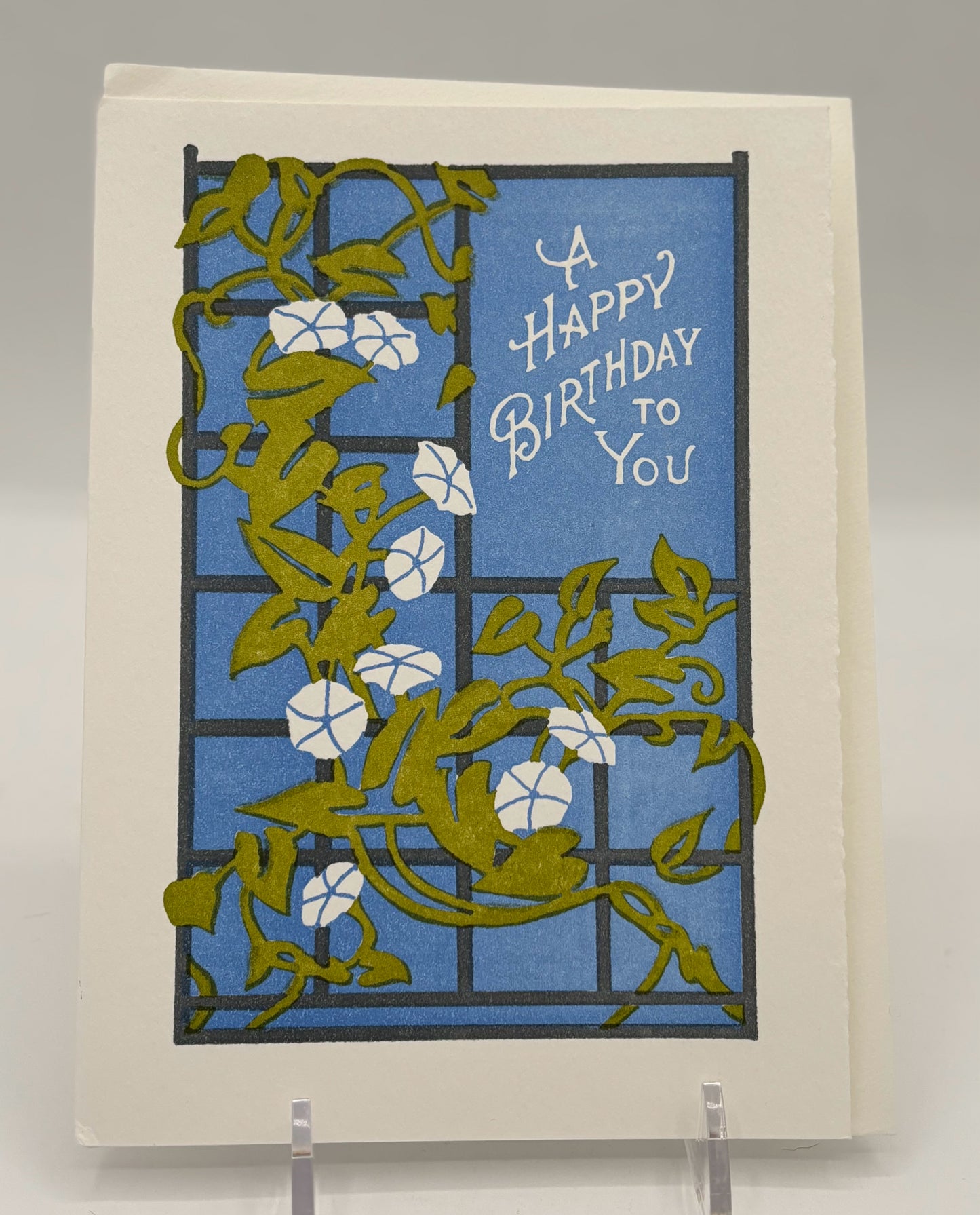 Trellis Morning Glory Birthday Card
